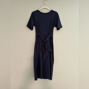 Perlavera Navy Blue dress with front tie